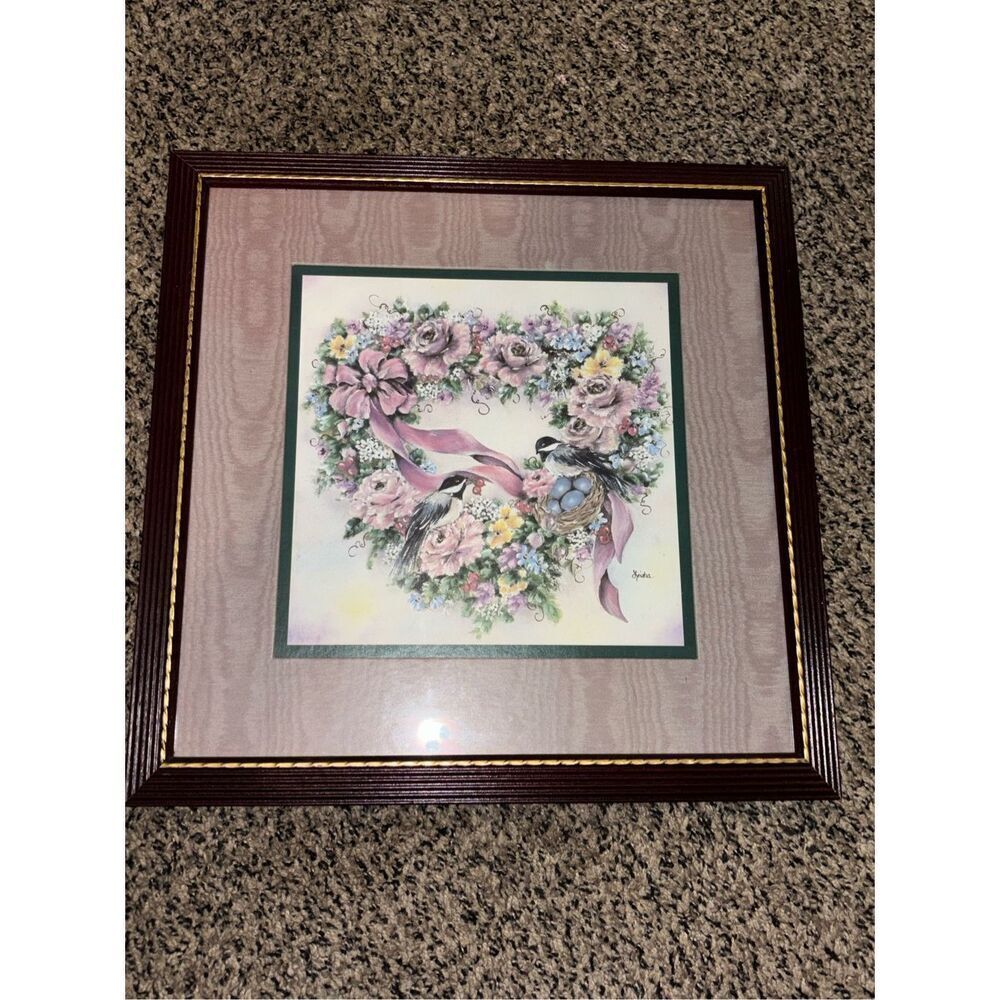 Home interior wreath with birds picture